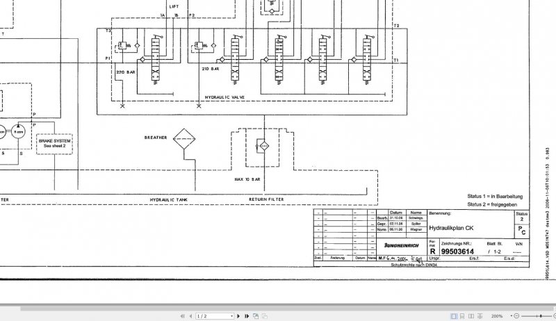 Jungheinrich Forklift DFG 320s GE115 330ZT FN340317 Electric Hydraulic Diagram 2006 (1)