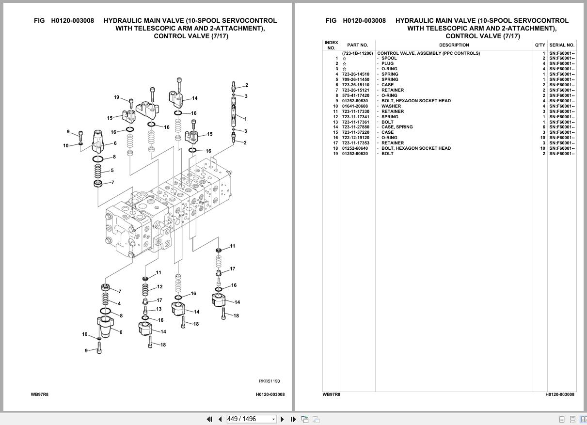Komatsu Backhoe Loader WB97R 8 SN F60001 UP Parts Catalog (2)