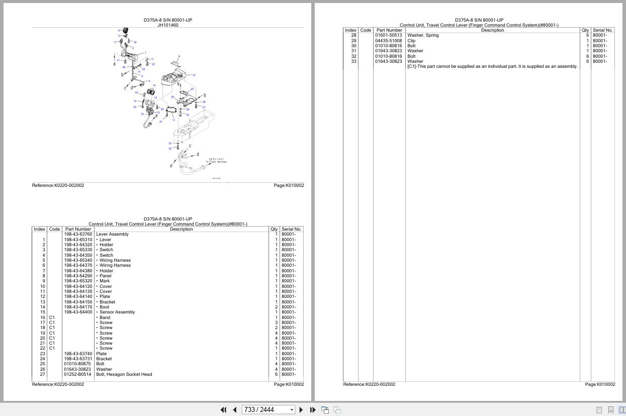 Komatsu Bulldozer D375A 8 SN 80001 UP Parts Catalog (2)