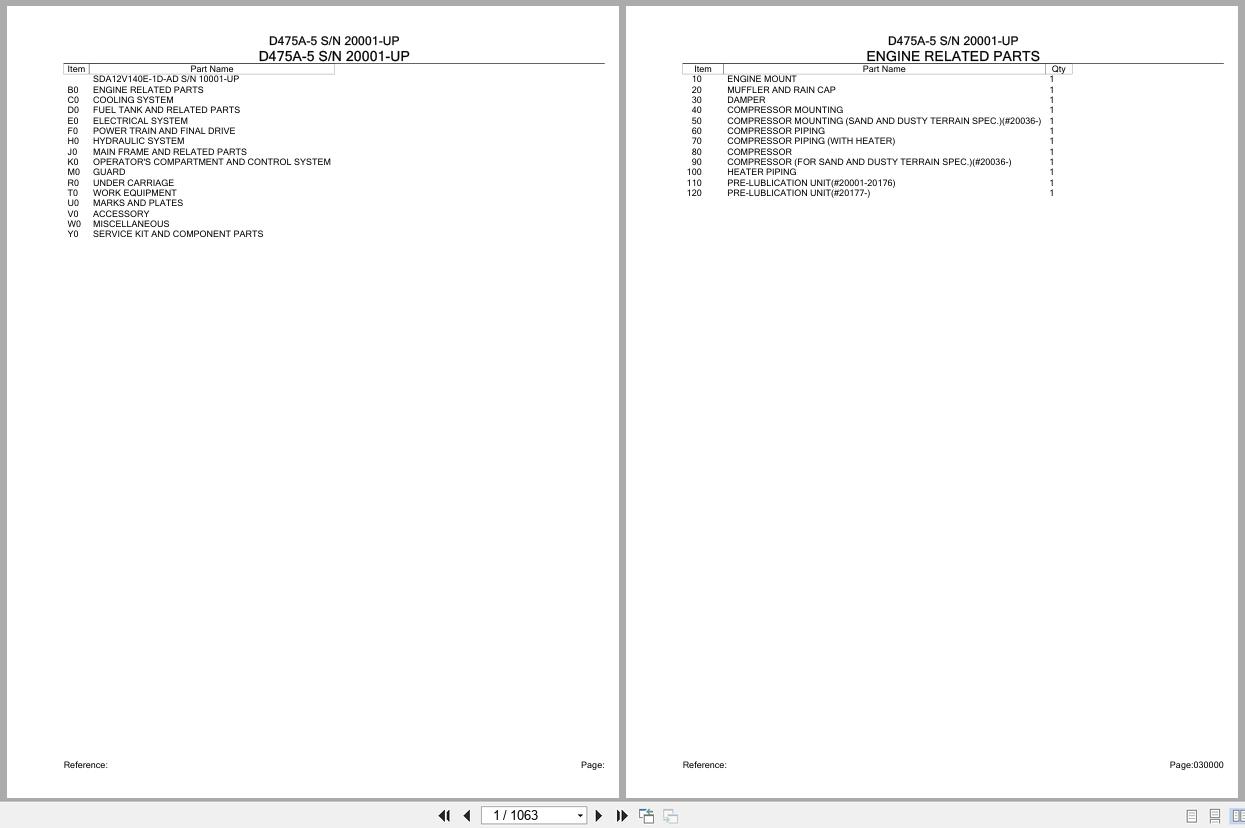 Komatsu Bulldozer D475A 5 SN 20001 UP Parts Catalog (1)