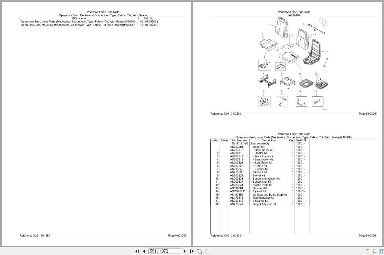 Komatsu Bulldozer D51PX 24 SN 10001 UP Parts Catalog (2)