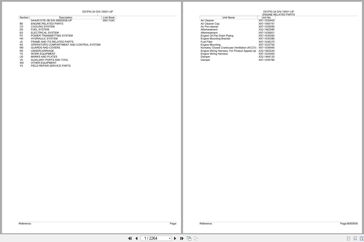 Komatsu Bulldozer D51PXI 24 SN 10001 UP Parts Catalog (1)