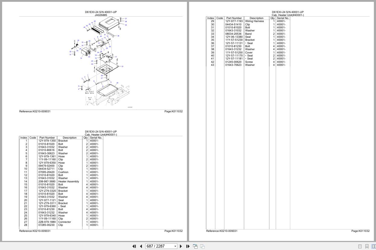 Komatsu Bulldozer D61EXI 24 SN 40001 UP Parts Catalog (2)