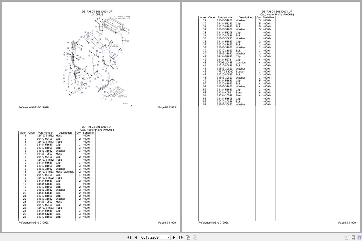 Komatsu Bulldozer D61PXI 24 SN 40001 UP Parts Catalog (2)