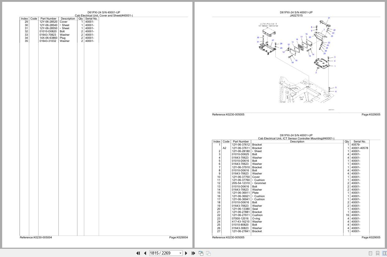 Komatsu Bulldozer D61PXI 24 SN 40001 UP Parts Catalog (3)