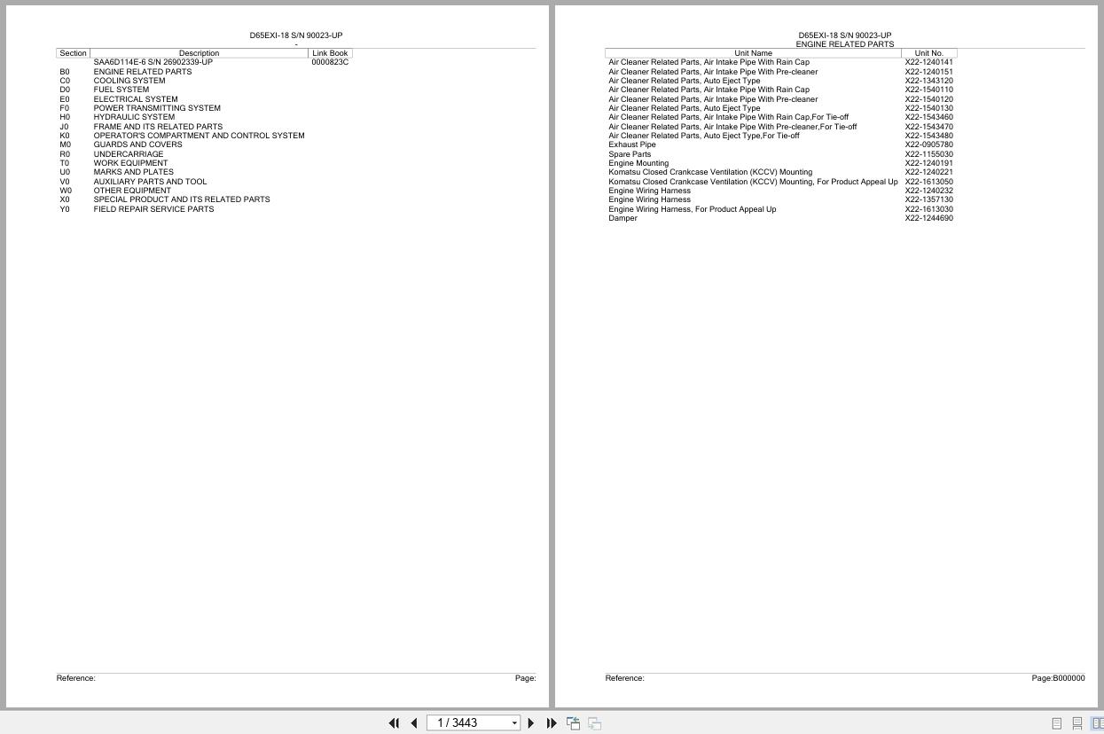 Komatsu Bulldozer D65EXI 18 SN 90023 UP Parts Catalog (1)