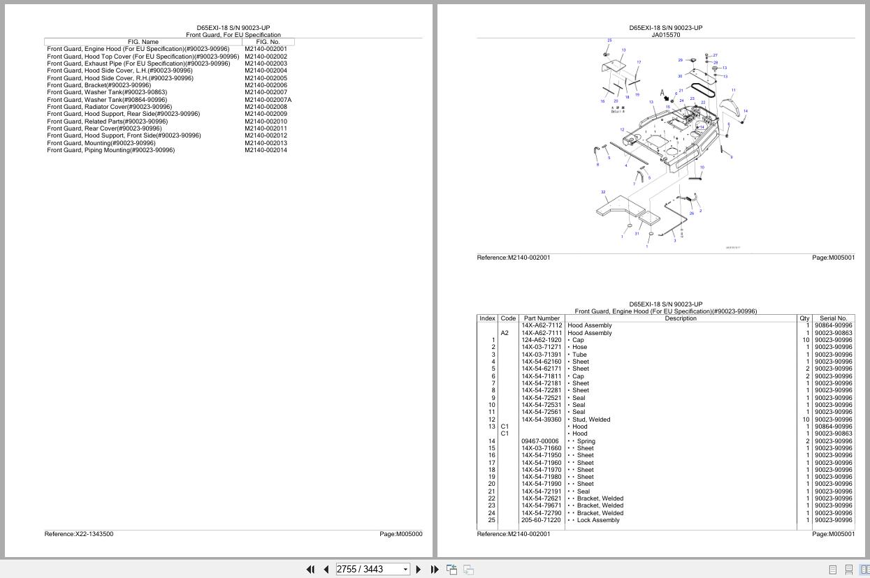 Komatsu Bulldozer D65EXI 18 SN 90023 UP Parts Catalog (3)