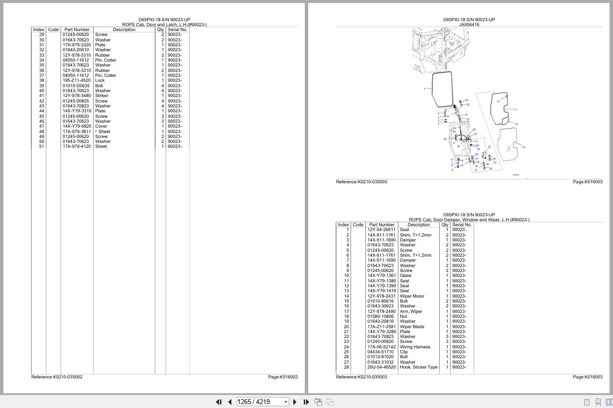 Komatsu Bulldozer D65PXI 18 SN 90023 UP Parts Catalog (2)