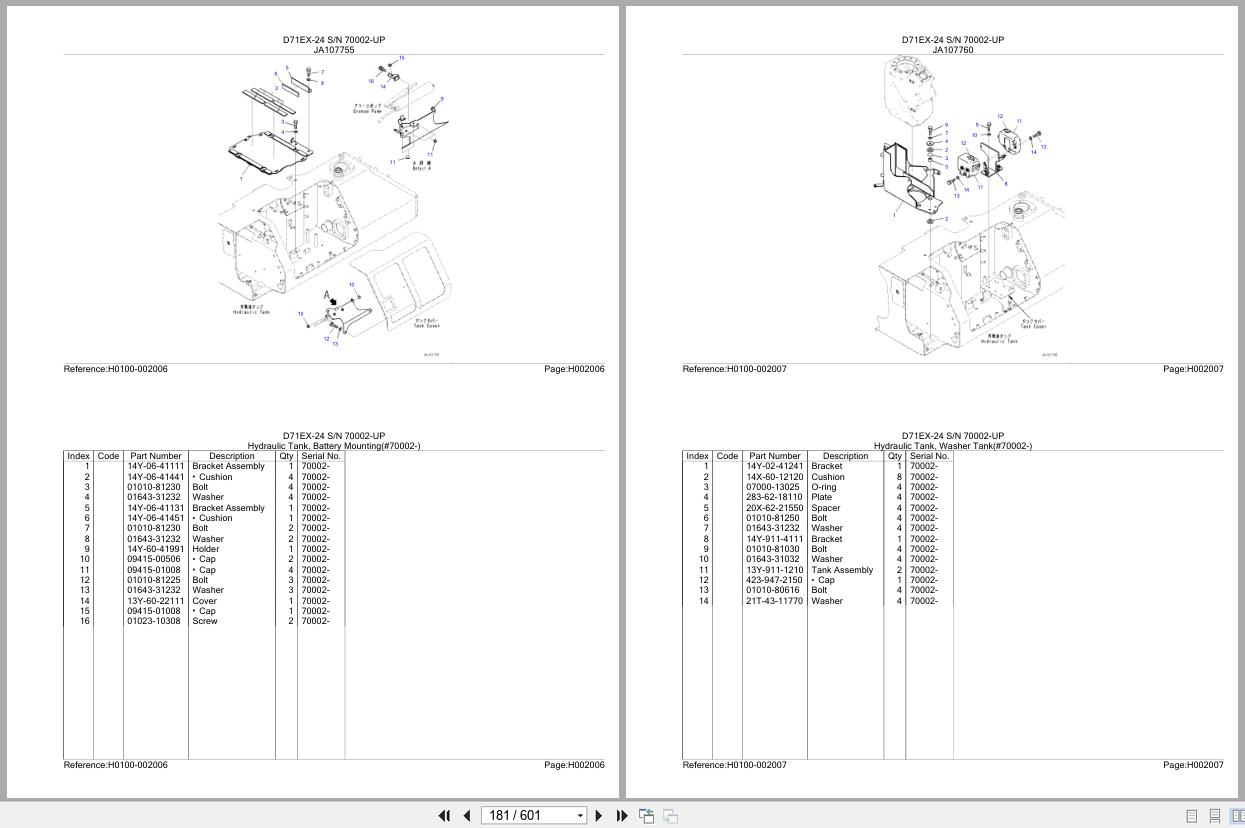 Komatsu Bulldozer D71EX 24 SN 70002 UP Parts Catalog (2)