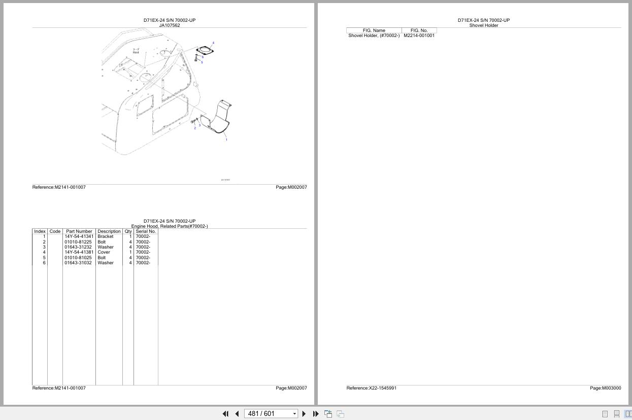 Komatsu Bulldozer D71EX 24 SN 70002 UP Parts Catalog (3)