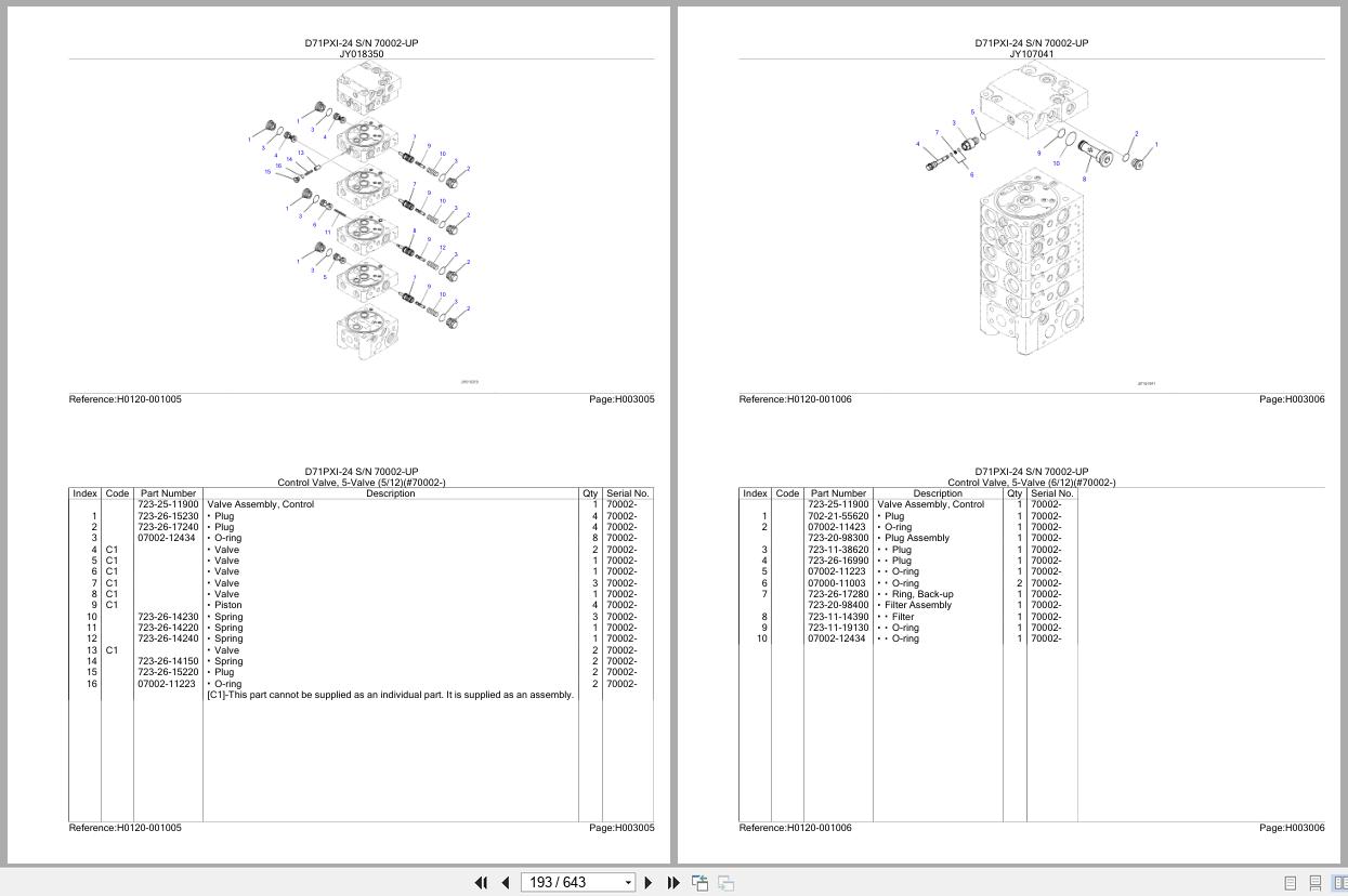 Komatsu Bulldozer D71PXI 24 SN 70002 UP Parts Catalog (2)