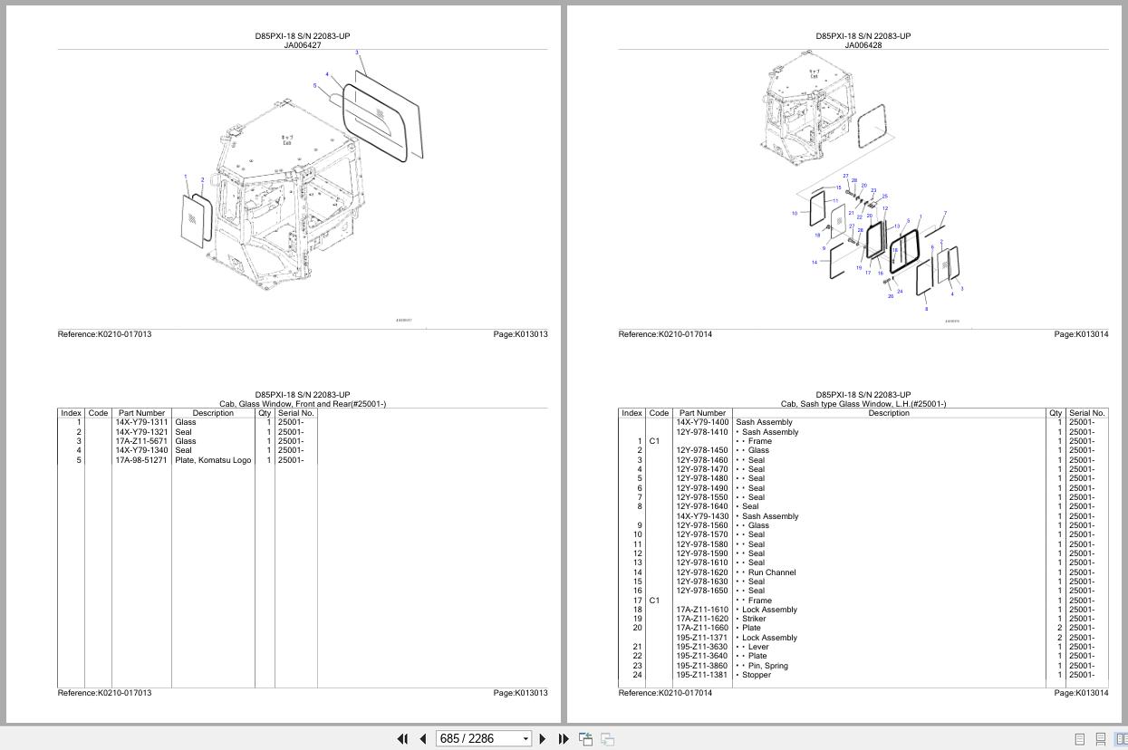 Komatsu Bulldozer D85PXI 18 SN 22083 UP Parts Catalog (2)