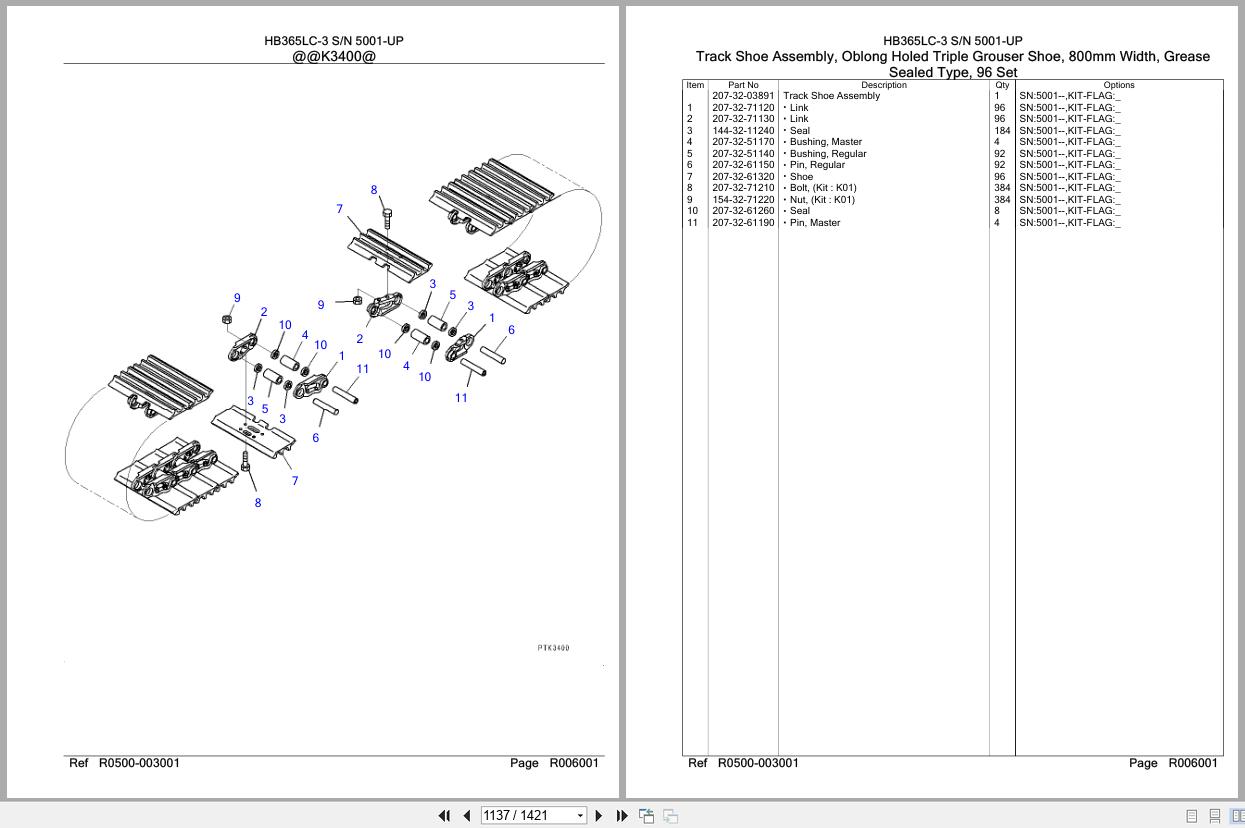 Komatsu Excavator HB365LC 3 SN 5001 UP Parts Catalog (3)