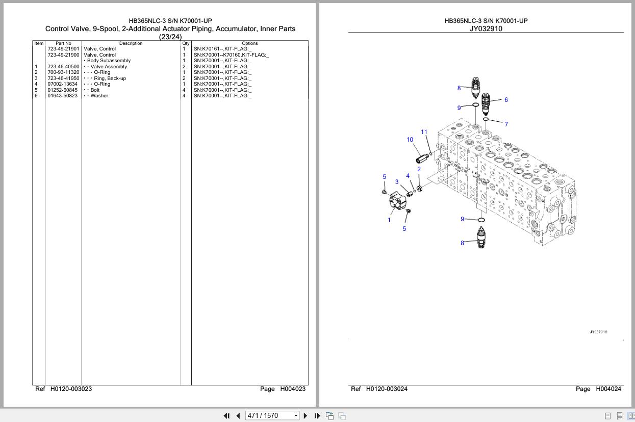 Komatsu Excavator HB365NLC 3 SN K70001 UP Parts Catalog (2)