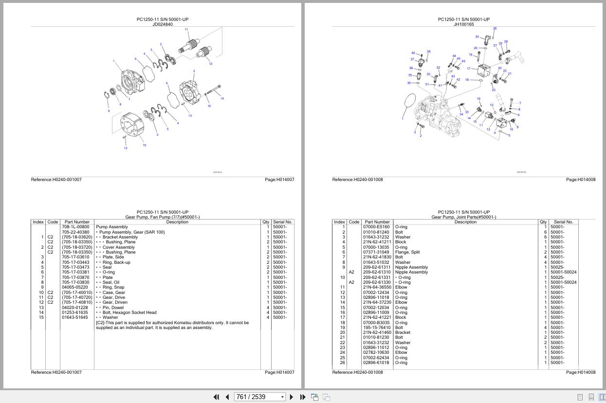 Komatsu Excavator PC1250 11 SN 50001 UP Parts Catalog (2)