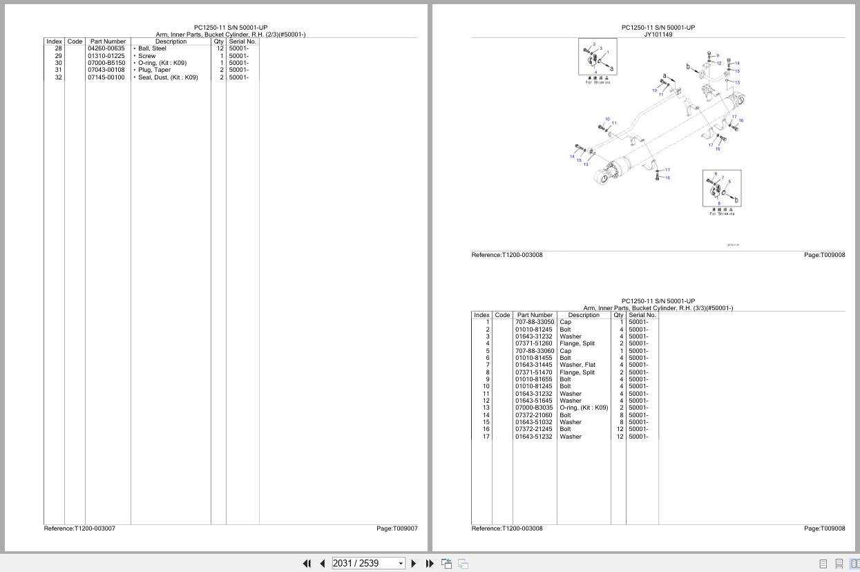 Komatsu Excavator PC1250 11 SN 50001 UP Parts Catalog (3)