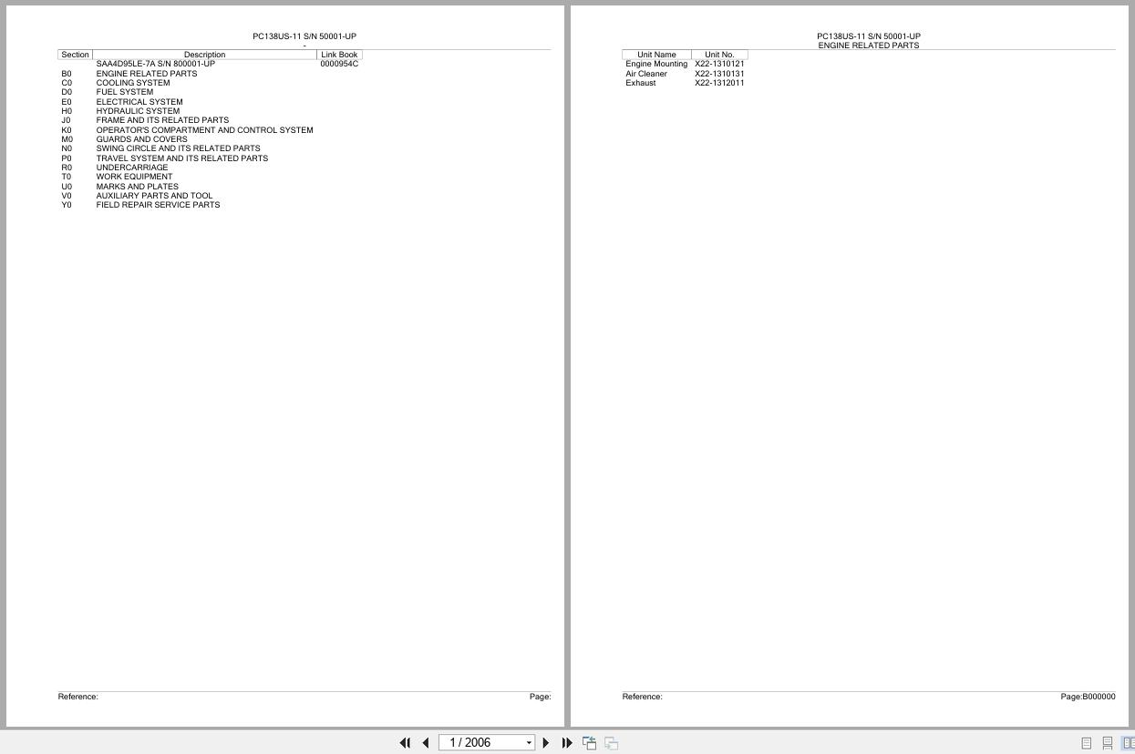 Komatsu Excavator PC138US 11 SN 50001 UP Parts Catalog (1)