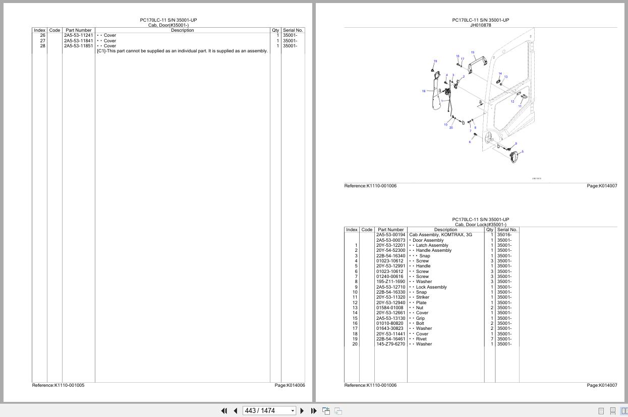 Komatsu Excavator PC170LC 11 SN 35001 UP Parts Catalog (2)