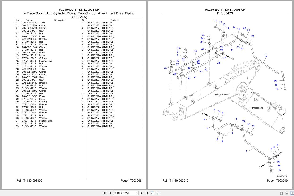 Komatsu Excavator PC210NLC 11 SN K70001 UP Parts Catalog (3)