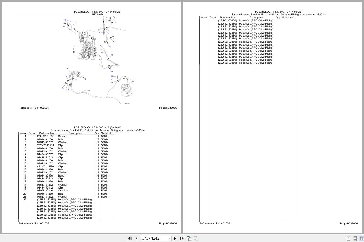 Komatsu Excavator PC228USLC 11 SN 5001 UP (For KAL) Parts Catalog (2)