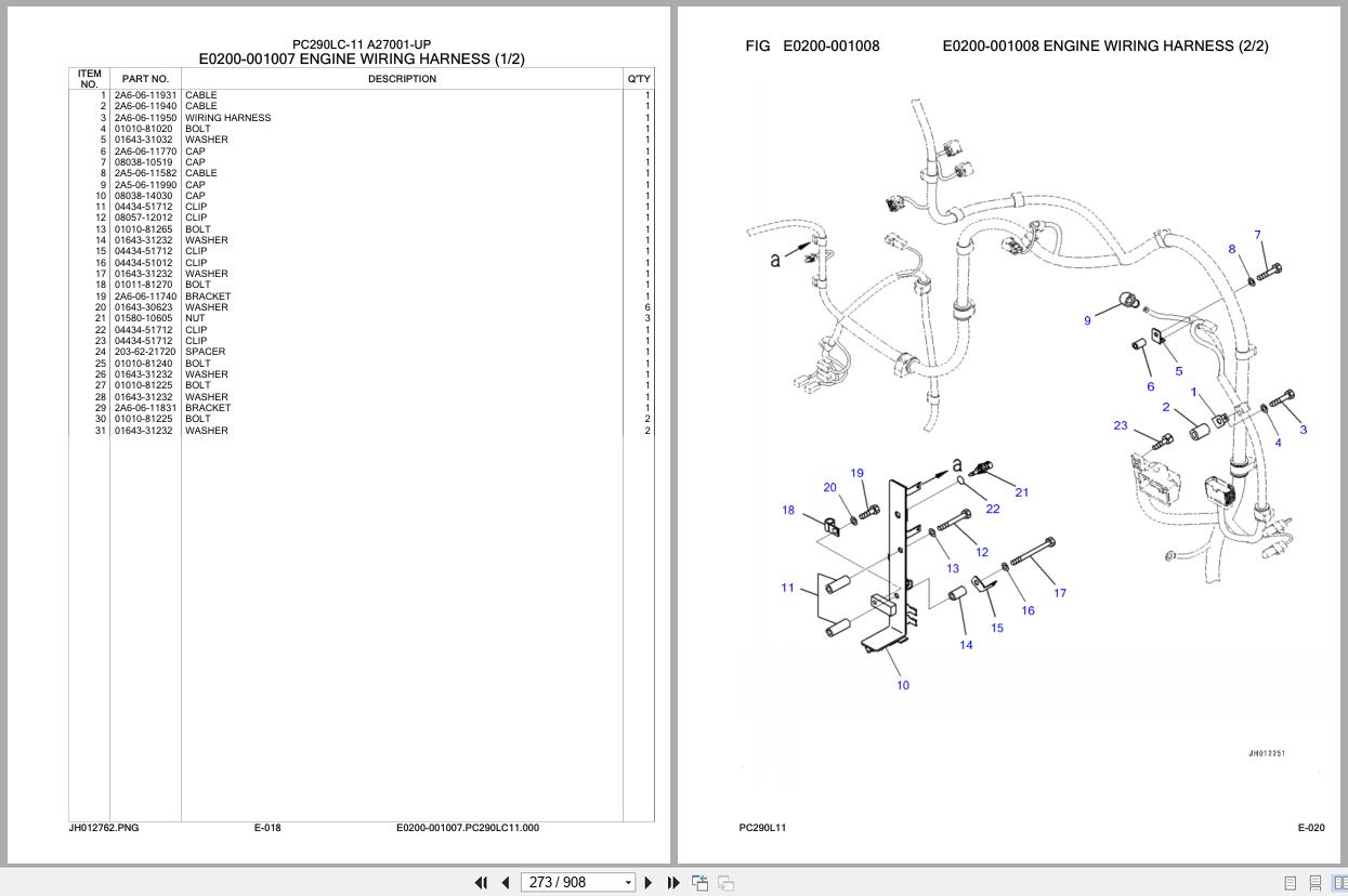 Komatsu Excavator PC290LC 11 A27001 UP Parts Catalog (2)