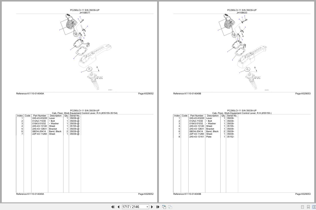 Komatsu Excavator PC290LCI 11 SN 35039 UP Parts Catalog (3)