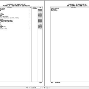 Komatsu Excavator PC290NLCI 11E0 SN K77001 UP Parts Catalog (1)