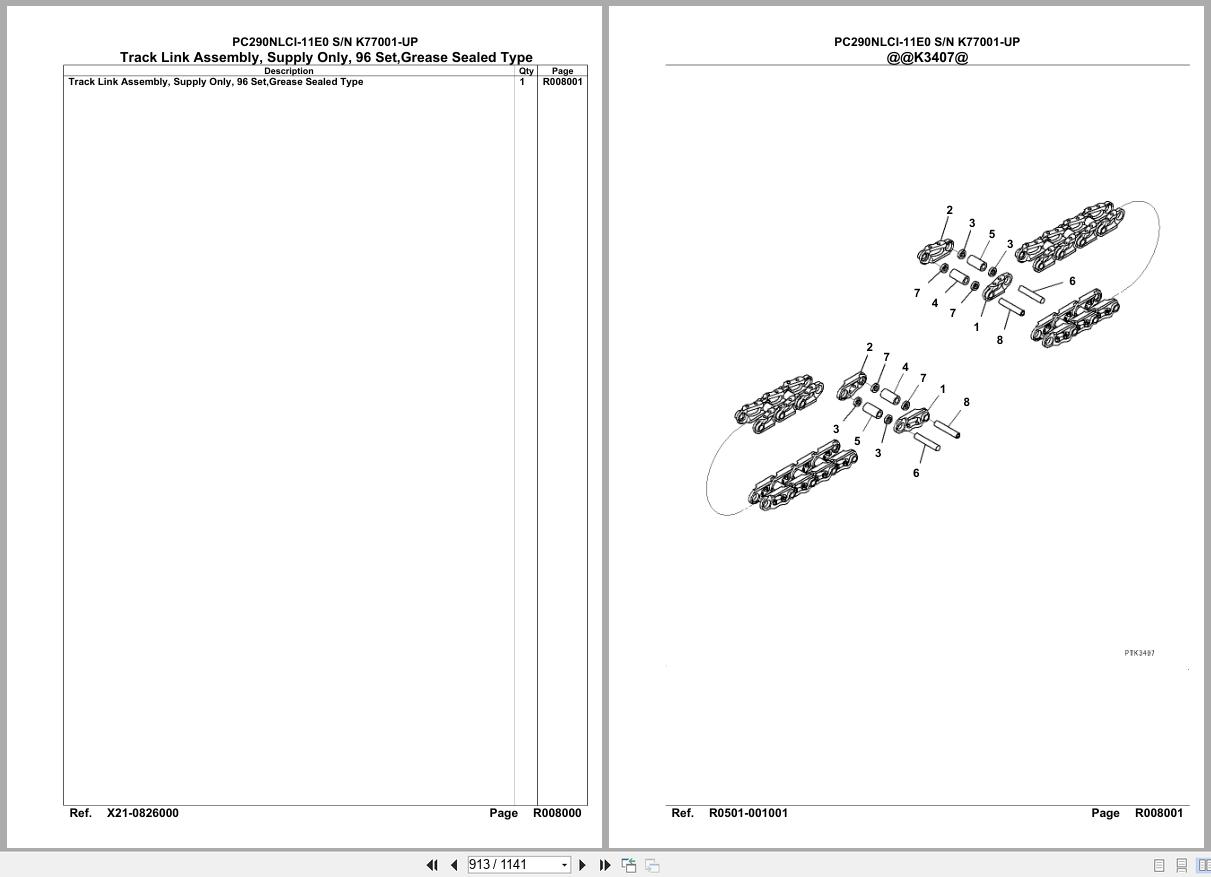 Komatsu Excavator PC290NLCI 11E0 SN K77001 UP Parts Catalog (3)