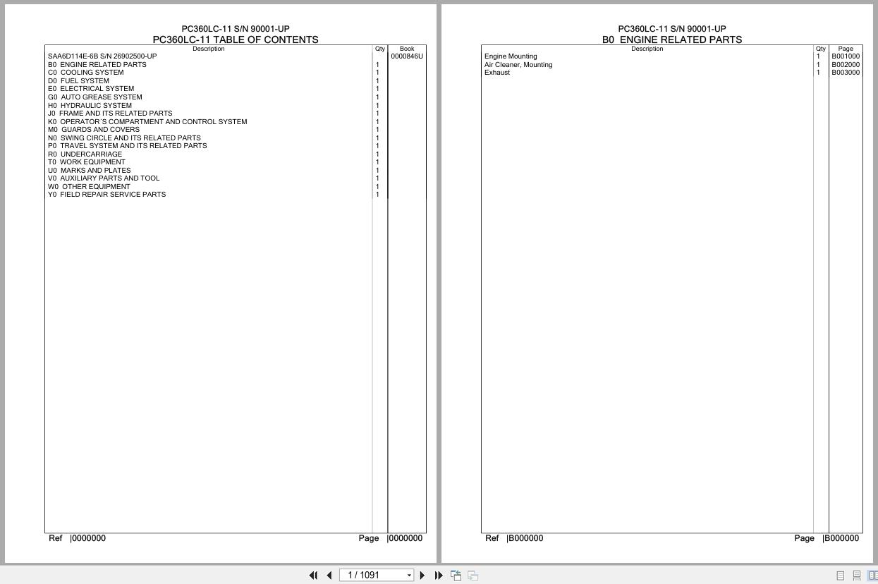 Komatsu Excavator PC360LC 11 SN 90001 UP Parts Catalog (1)