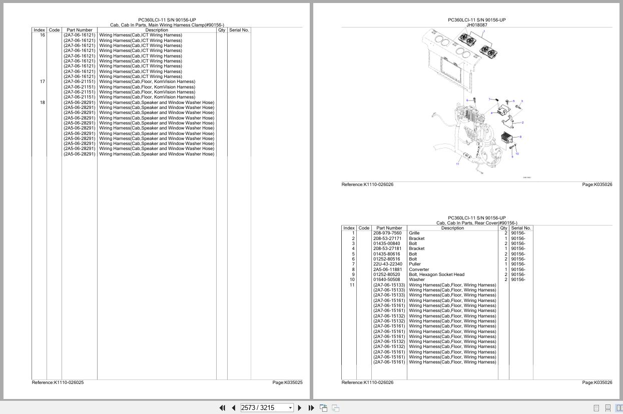 Komatsu Excavator PC360LCI 11 SN 90156 UP Parts Catalog (3)