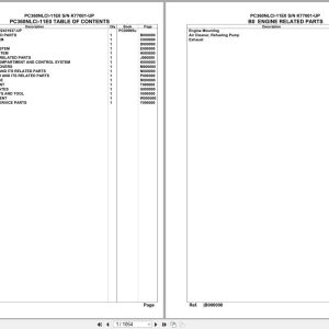 Komatsu Excavator PC360NLCI 11E0 SN K77001 UP Parts Catalog (1)