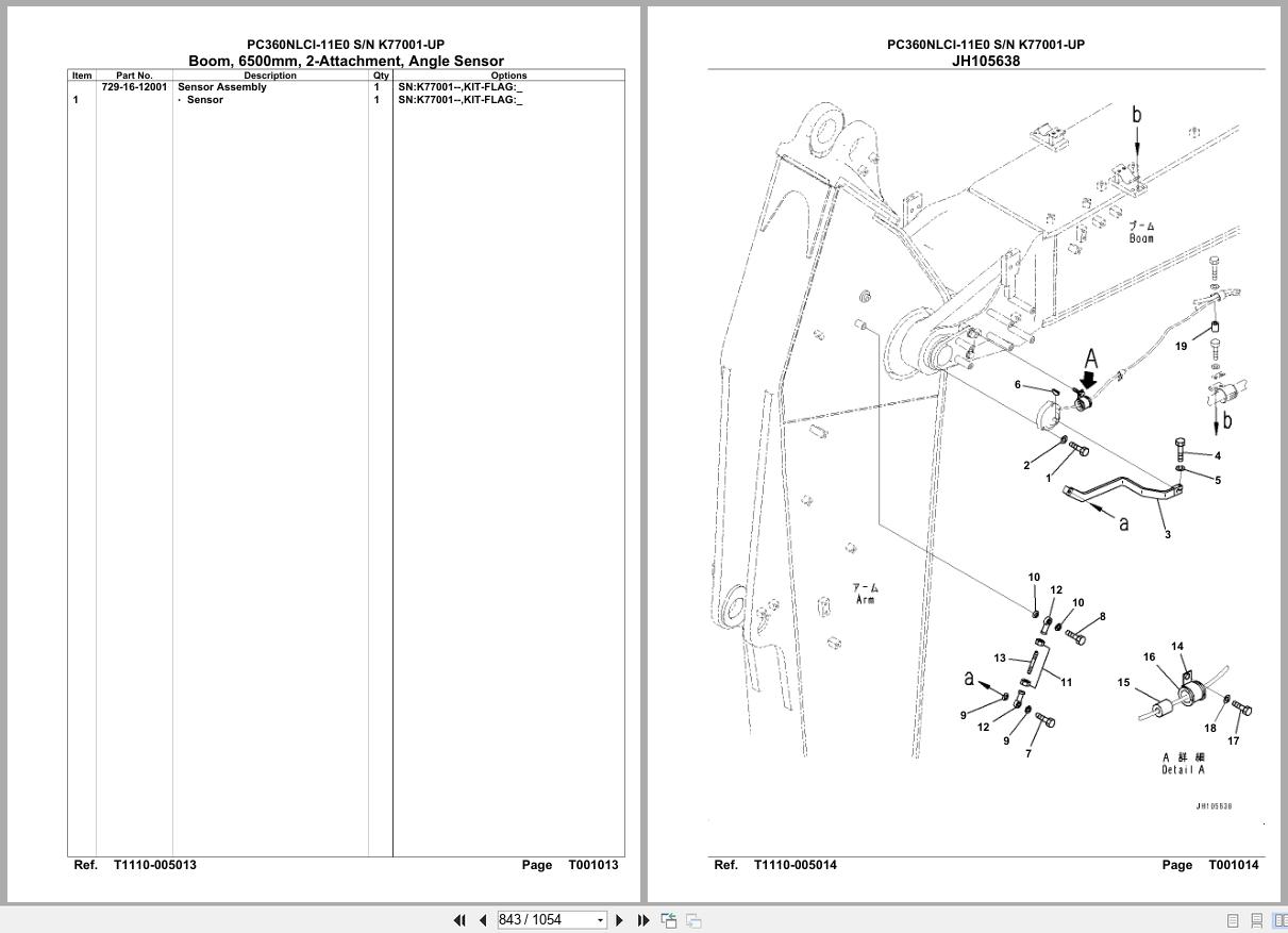 Komatsu Excavator PC360NLCI 11E0 SN K77001 UP Parts Catalog (3)