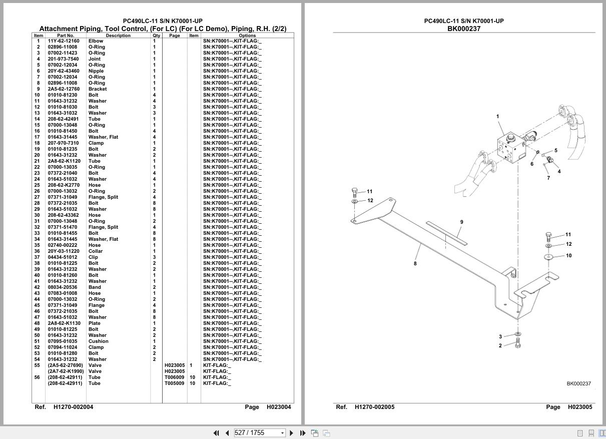 Komatsu Excavator PC490LC 11 SN K70001 UP Parts Catalog (2)