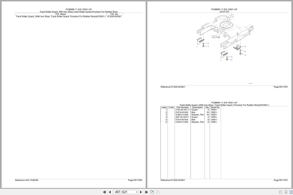 Komatsu Excavator PC88MR 11 SN 10001 UP Parts Catalog (3)