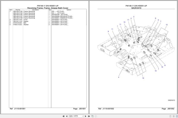 Komatsu Excavator PW148 11 SN H55051 UP Parts Catalog (2)