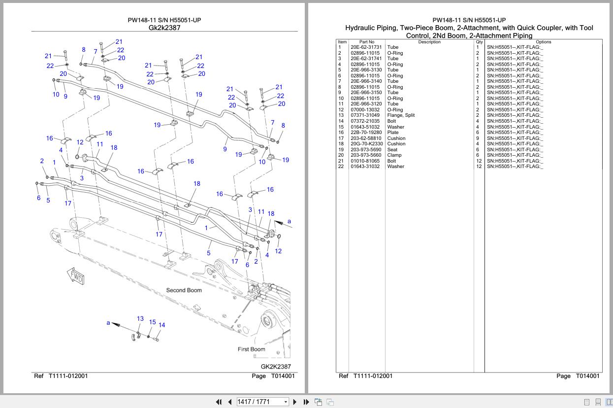 Komatsu Excavator PW148 11 SN H55051 UP Parts Catalog (3)