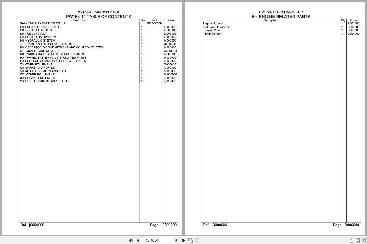 Komatsu Excavator PW158 11 SN H58051 UP Parts Catalog (1)