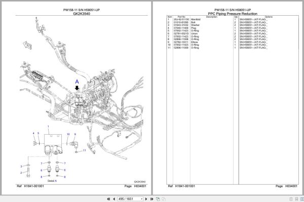 Komatsu Excavator PW158 11 SN H58051 UP Parts Catalog (2)