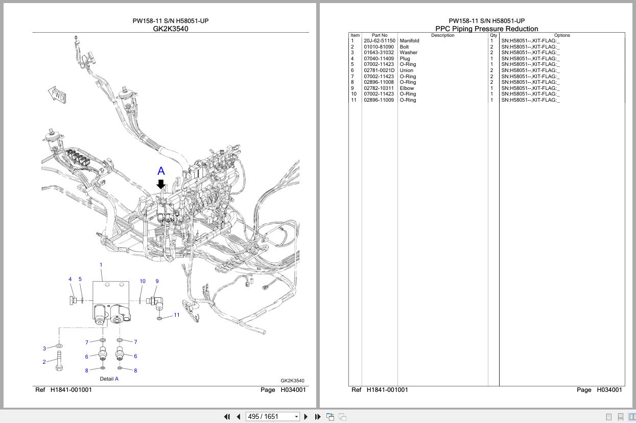 Komatsu Excavator PW158 11 SN H58051 UP Parts Catalog (2)
