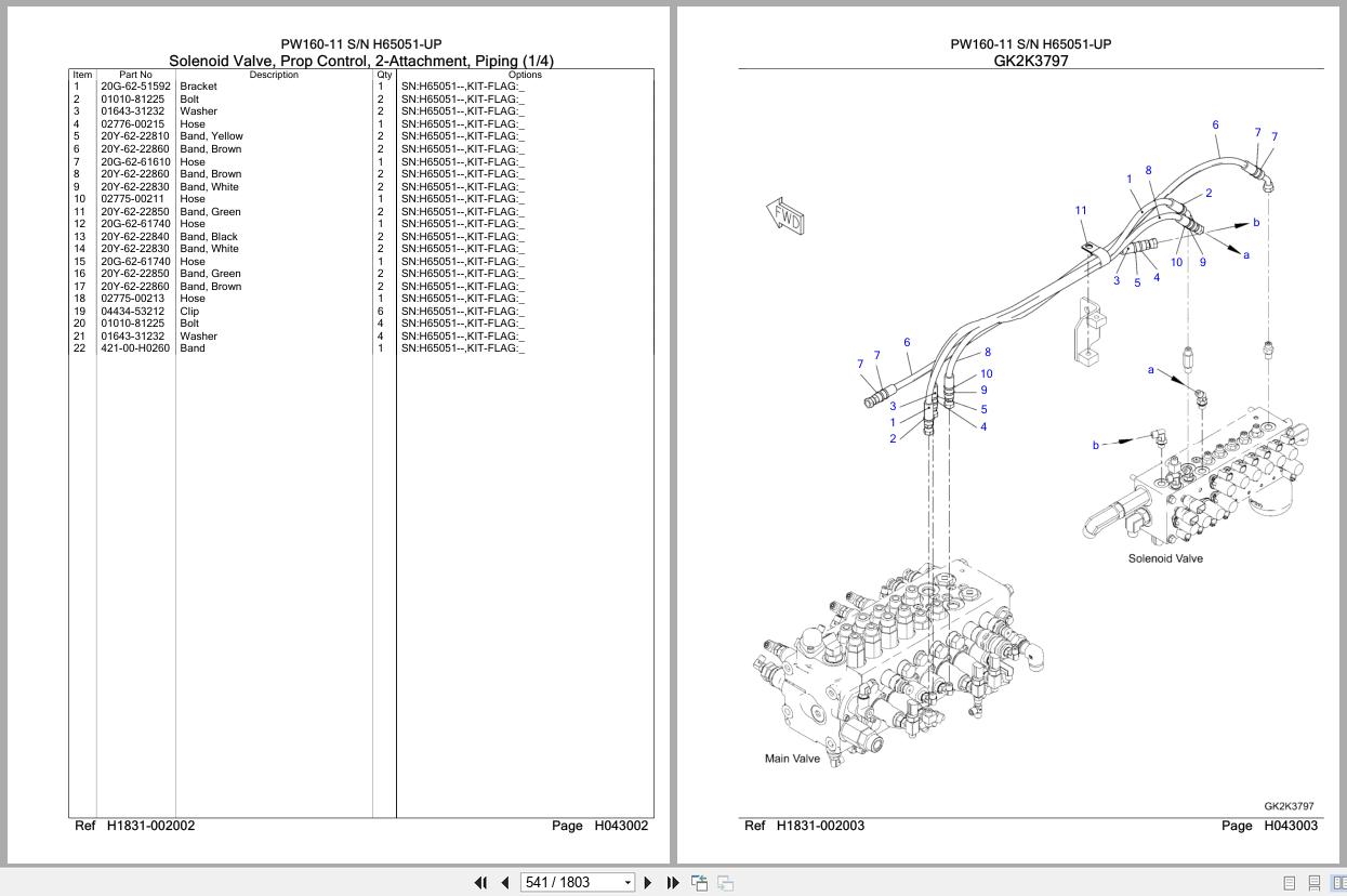 Komatsu Excavator PW160 11 SN H65051 UP Parts Catalog (2)