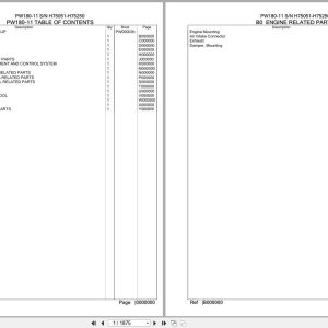 Komatsu Excavator PW180 11 SN H75051 H75250 Parts Catalog (1)