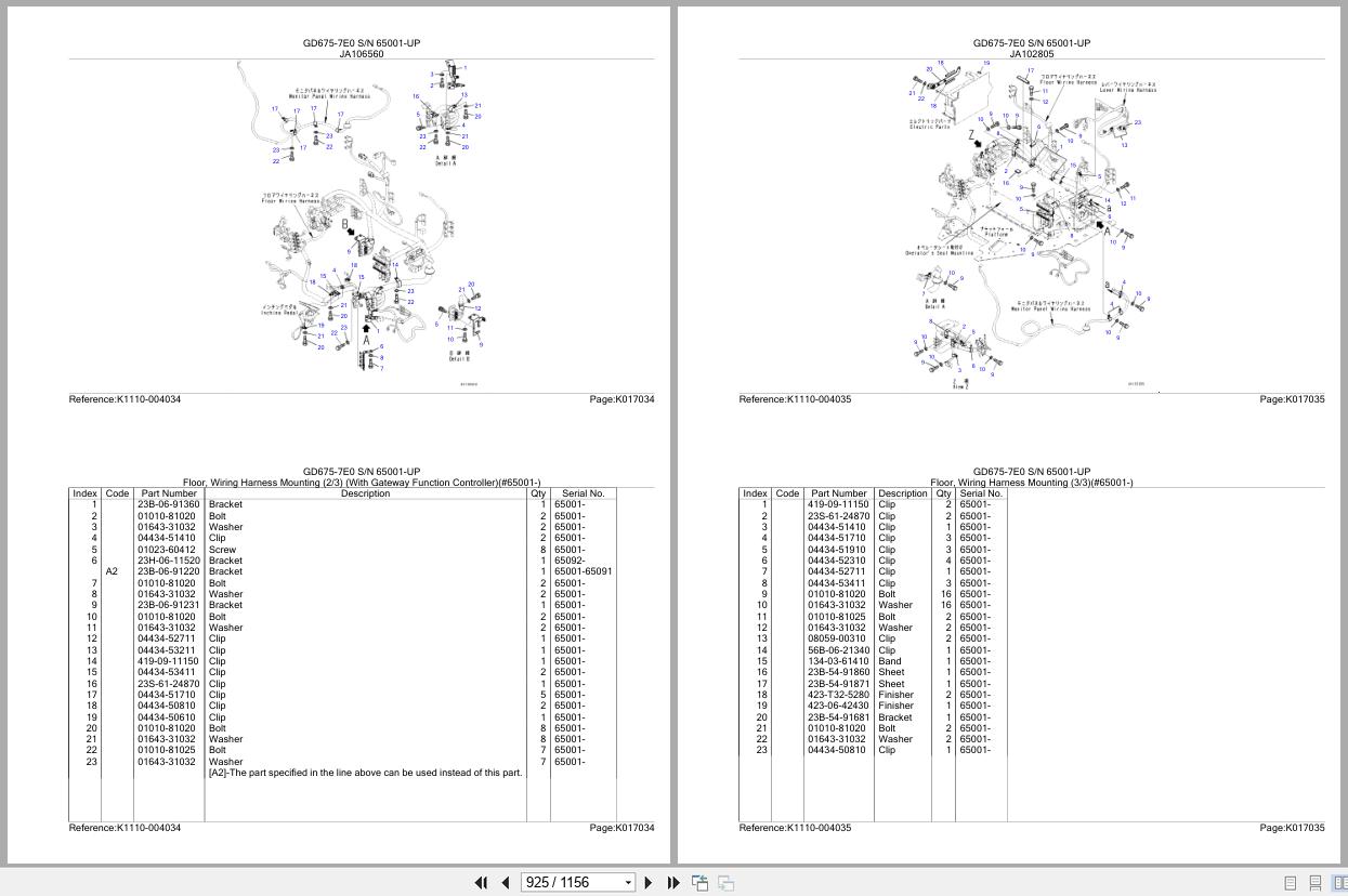 Komatsu Grader GD675 7E0 SN 65001 UP Parts Catalog (3)