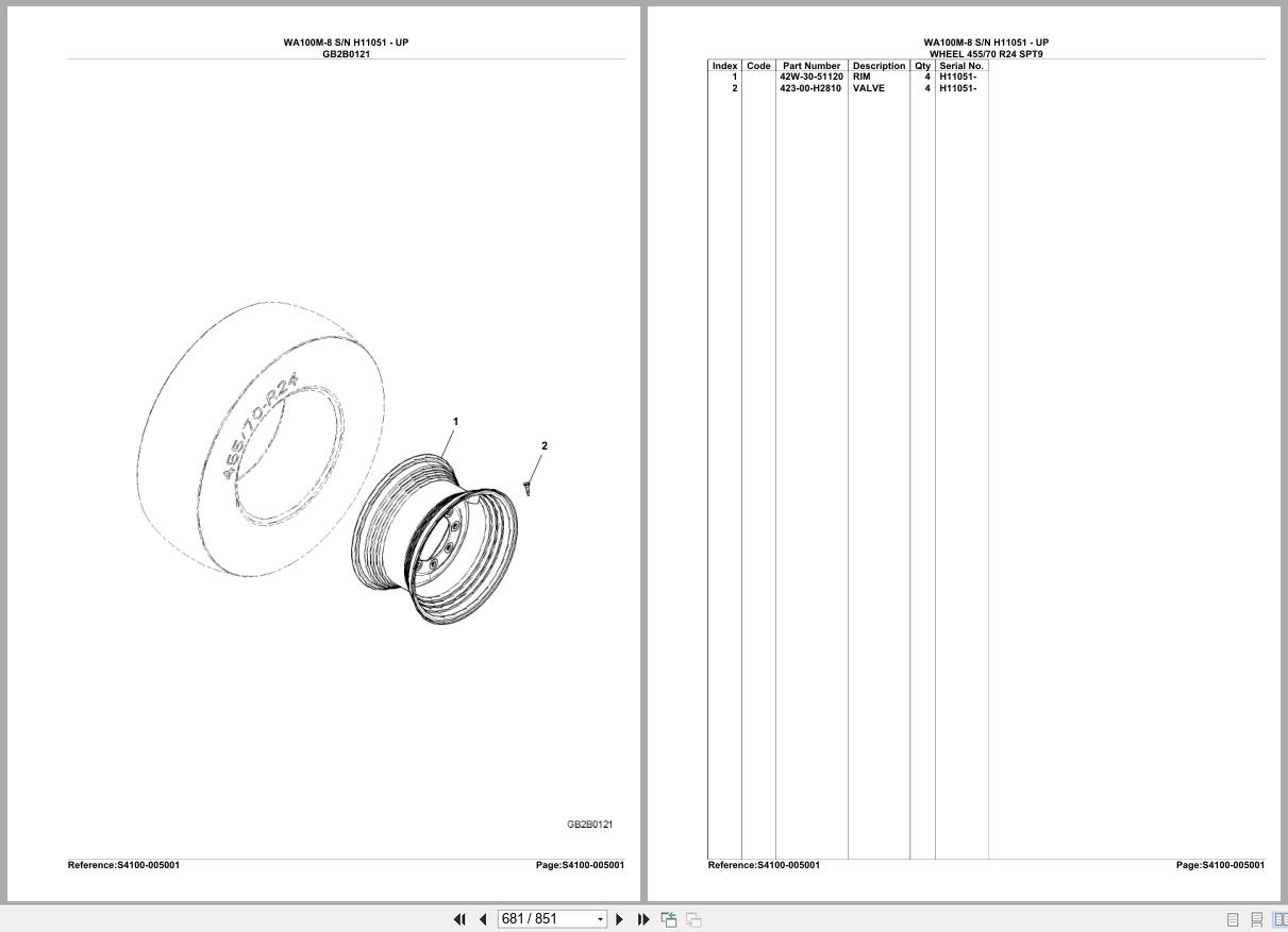 Komatsu Wheel Loader WA100M 8 SN H11051 UP Parts Catalog (3)
