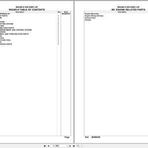 Komatsu Wheel Loader WA200 8 SN 85001 UP Parts Catalog (1)