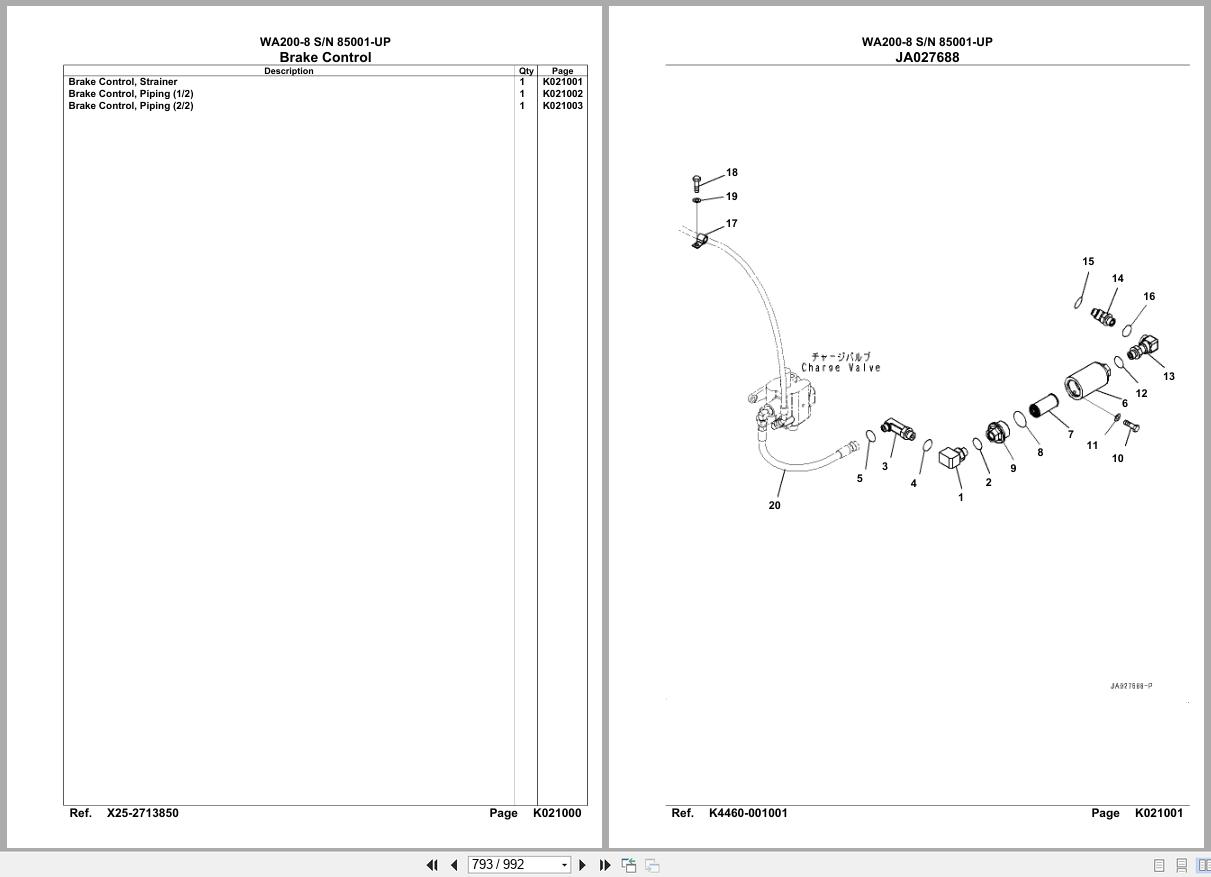 Komatsu Wheel Loader WA200 8 SN 85001 UP Parts Catalog (3)