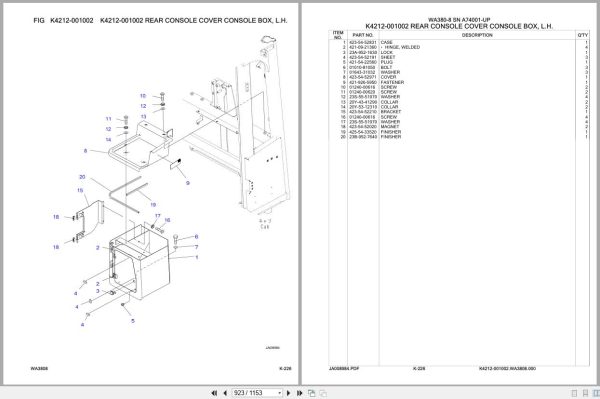 Komatsu Wheel Loader WA380 8 SN A74001 UP Parts Catalog (3)