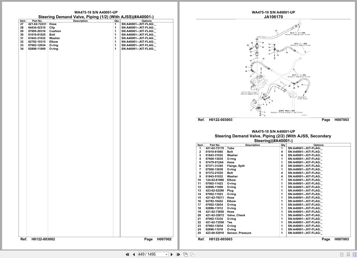 Komatsu Wheel Loader WA475 10 SN A40001 UP Parts Catalog (2)