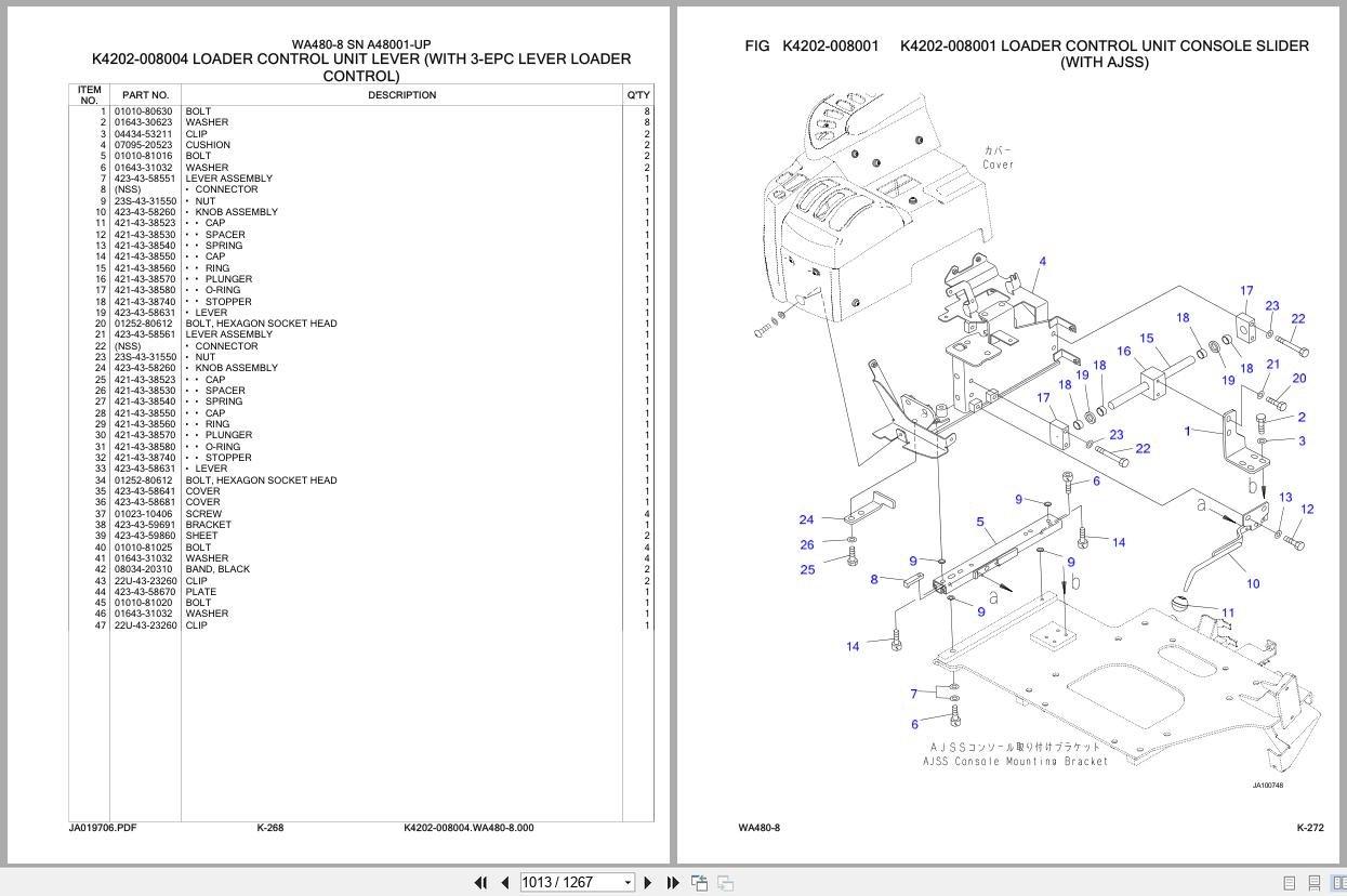 Komatsu Wheel Loader WA480 8 SN A48001 UP Parts Catalog (3)