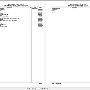 Komatsu Wheel Loader WA70M 8E0 SN H71051 UP Parts Catalog (1)