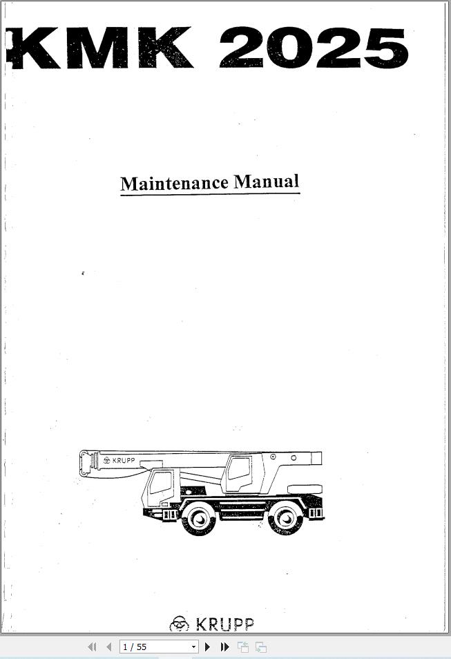 Krupp Crane KMK 2025 Diagrams and Maintenance Repair Manual EN PT 2